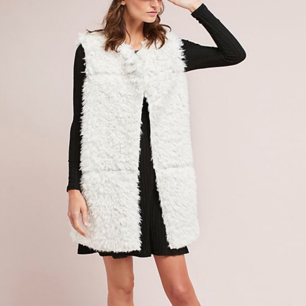 Michael Stars Faux Fur Reversible Vest, XS Anthro